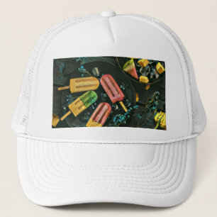 Colourful ice cream cone popsicle trucker hat