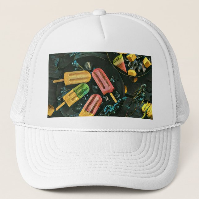 Colourful ice cream cone popsicle trucker hat (Front)