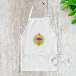 Colourful Ice Cream Cone with Cherry Standard Apron