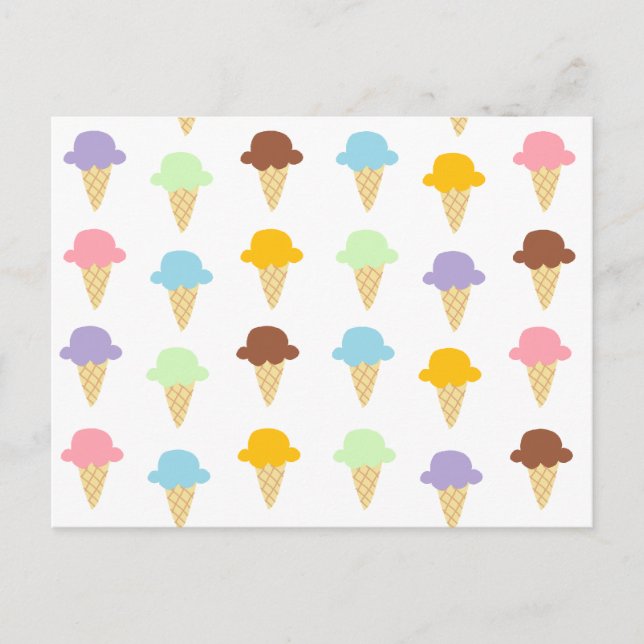Colourful Ice Cream Cones Postcard (Front)