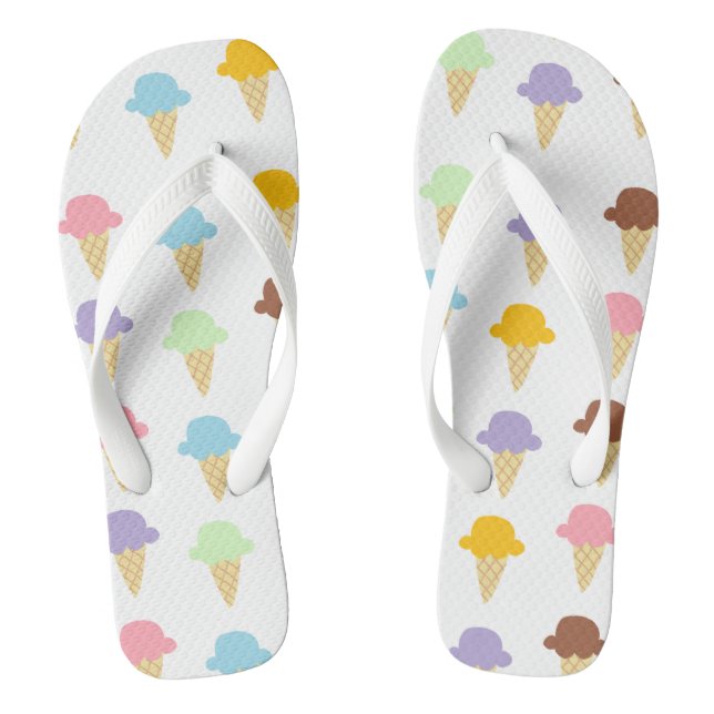 Colourful Ice Cream Cones Thongs (Footbed)