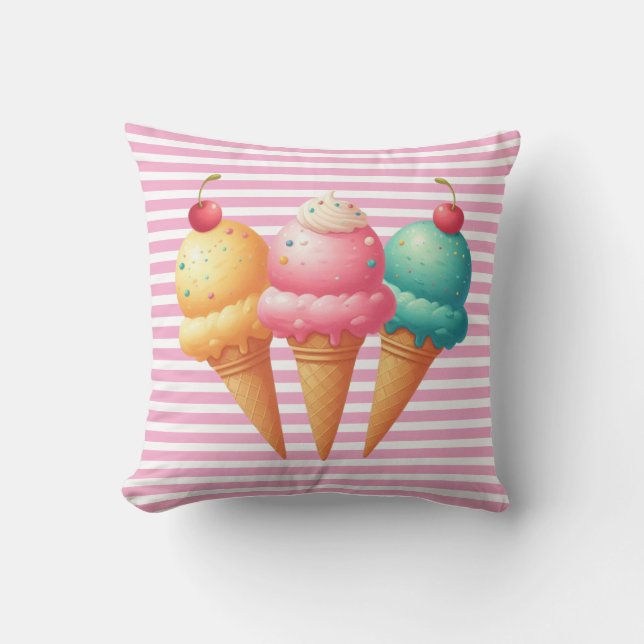 Colourful Ice cream Cushion (Front)