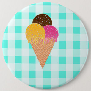 Colourful Ice Cream Illustration 6 Cm Round Badge