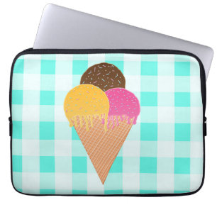 Colourful Ice Cream Illustration Laptop Sleeve