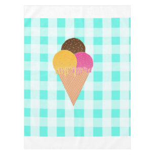 Colourful Ice Cream Illustration Tablecloth