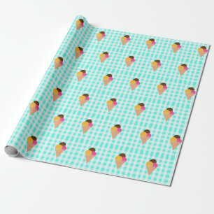 Colourful Ice Cream Illustration Wrapping Paper