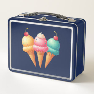Colourful Ice cream Metal Lunch Box