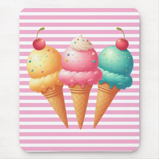 Colourful Ice cream Mouse Pad (Front)