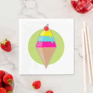 Colourful Ice Cream Napkin