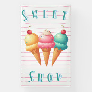 Colourful Ice cream parlour/sweet shop Banner