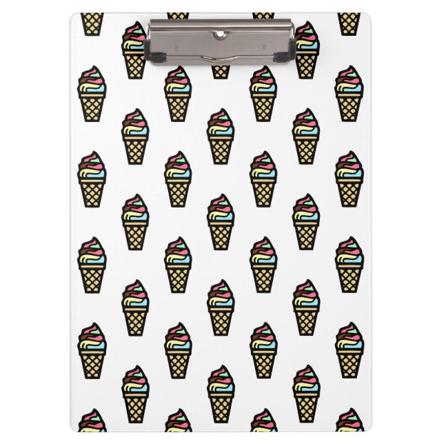 Colourful Ice Cream Pattern Clipboard (Front)