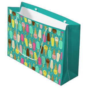 Colourful Ice Cream Pattern Large Gift Bag