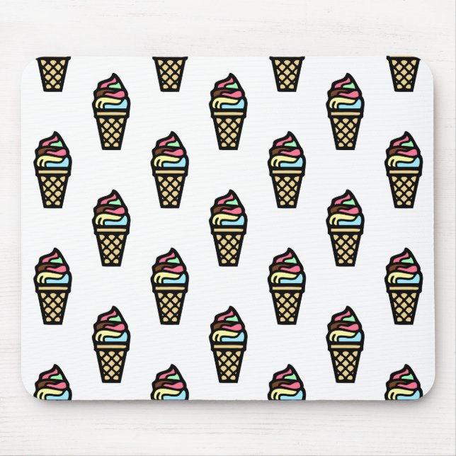 Colourful Ice Cream Pattern Mouse Pad (Front)