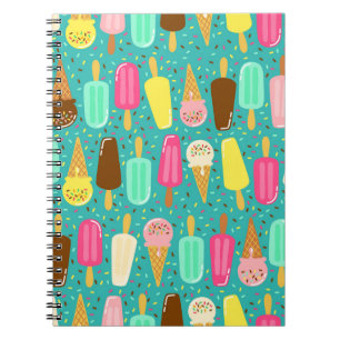 Colourful Ice Cream Pattern Summer  Notebook