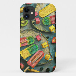 Colourful ice cream popsicles fruits iPhone 11 case