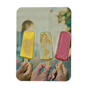 Colourful ice cream popsicles magnet