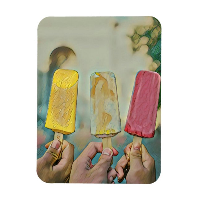Colourful ice cream popsicles magnet (Vertical)