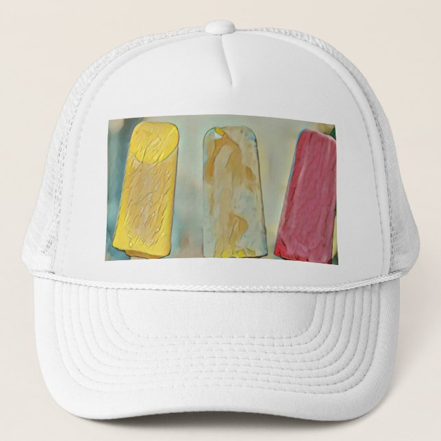 Colourful ice cream popsicles trucker hat (Front)