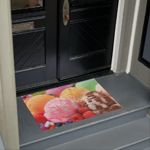 colourful ice cream scoops doormat