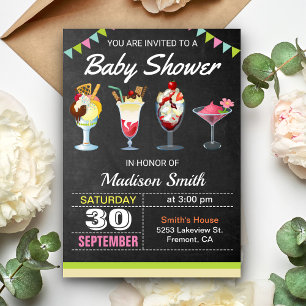 Colourful Ice Cream Sundae Baby Shower Invitation