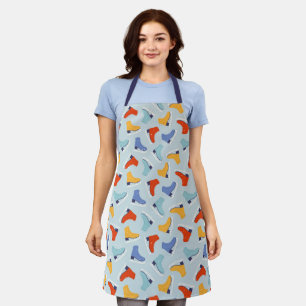 Colourful Ice Skate Winter Pattern Apron