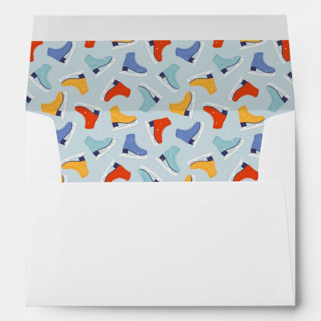 Colourful Ice Skate Winter Pattern Envelope (Back (Bottom))