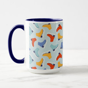 Colourful Ice Skate Winter Pattern Mug
