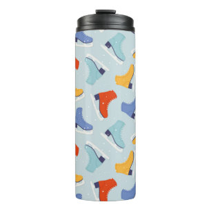 Colourful Ice Skate Winter Pattern Thermal Tumbler