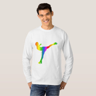Colourful Ice skating Rainbow Long Sleeve T-Shirt