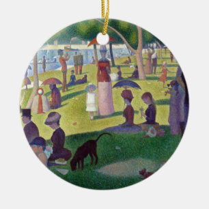 Colourful Iconic Georges Seurat La Grande Jatte Ceramic Ornament