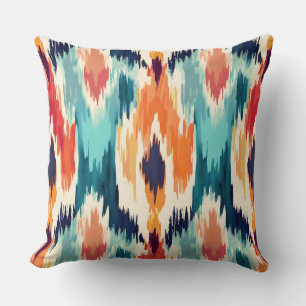 Colourful Ikat Tribal Pattern Cushion