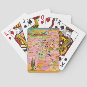 Colourful Illustrated Arizona Map Playing Cards