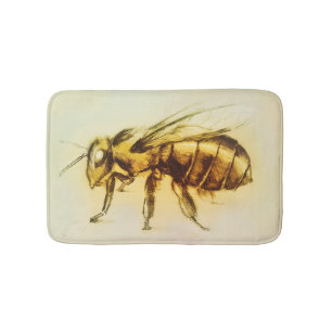 Colourful illustrated bath mat - Bee