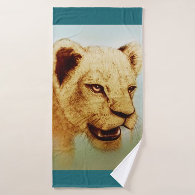 Colourful illustrated bath towl  - Lion Bath Towel (Bath Towel)
