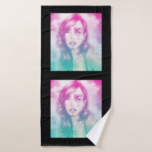 Colourful illustrated bath towl  - Rainbow Bath Towel