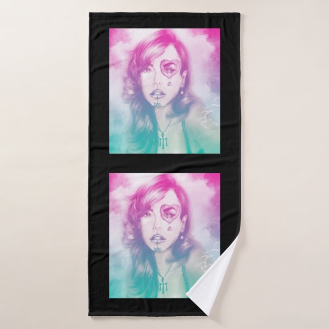 Colourful illustrated bath towl  - Rainbow Bath Towel (Bath Towel)