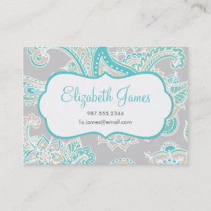 Colourful Illustrated Bohemian Paisley Henna Business Card