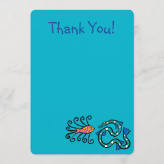 Colourful Illustrated Fish Friends Thank You Card