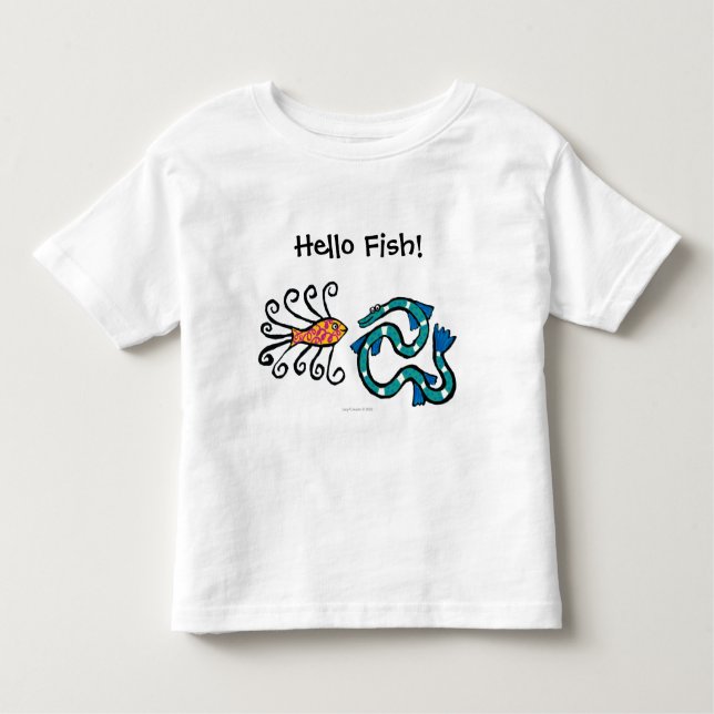 Colourful Illustrated Fish Friends Toddler T-Shirt (Front)