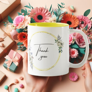 Colourful Illustrated Flowers Thank you Mug