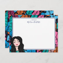 Colourful Illustrated Lady Personal Stationery