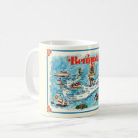 Colourful Illustrated Postcard Map of Bermuda Mug