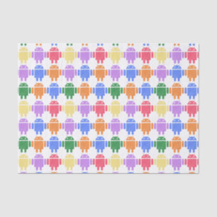 Colourful Illustrated Robot Pattern Tissue Paper