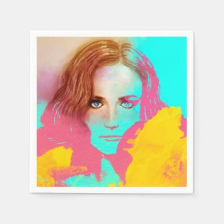 Colourful illustrated set of napkins - Intense