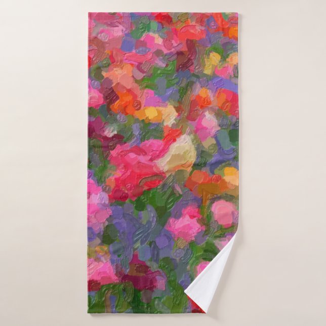 Colourful illustration background with different t bath towel (Bath Towel)