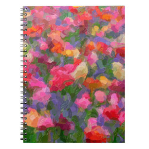 Colourful illustration background with different t notebook