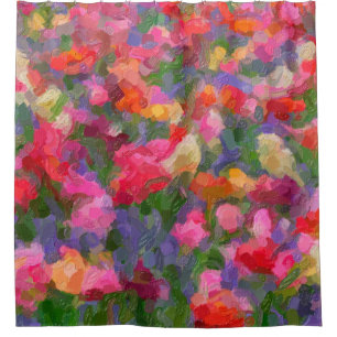 Colourful illustration background with different t shower curtain