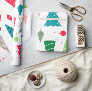 Colourful illustration Christmas cute for kids tre Wrapping Paper