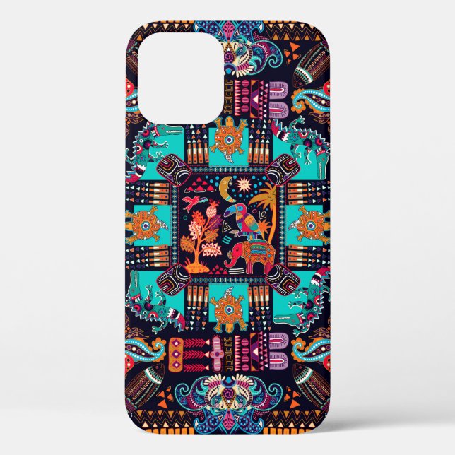 Colourful illustration with decorative animals and Case-Mate iPhone case (Back)