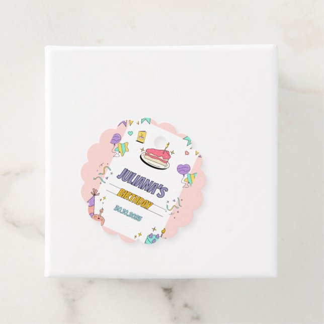 Colourful Illustrative Birthday Party  Favour Tags (In Situ)